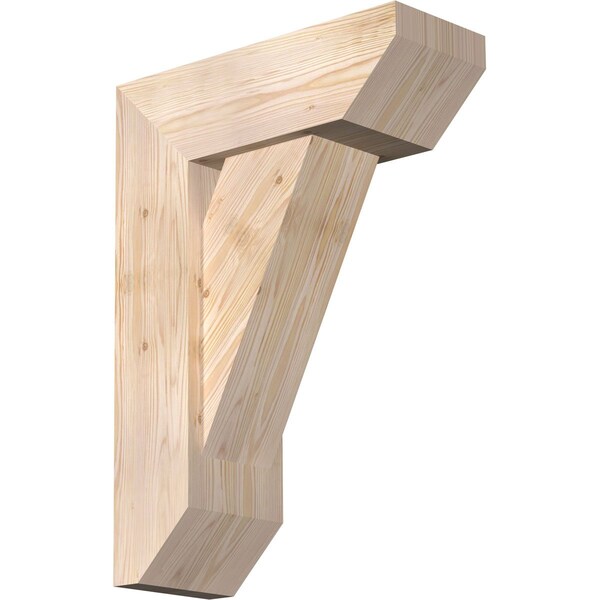 Ekena Millwork Traditional Slat Smooth Bracket w/ Offset Brace, Douglas Fir, 7 1/2"W x 20"D x 28"H BKT0806X20X28TRA06SDF - main